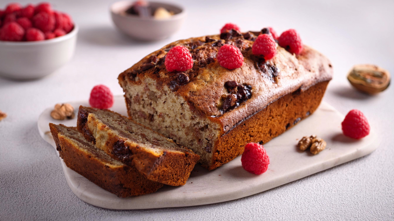 Banana Bread with Raspberries recipes 169