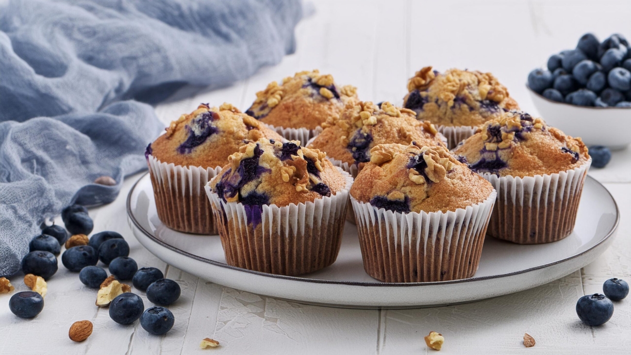 Blueberry walnut muffins recipe