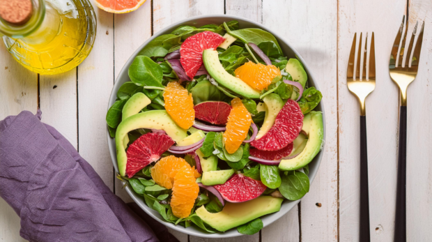 Citrus and Avocado Salad with Spinach