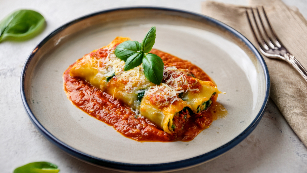 Oven-Baked spinach and ricotta cannelloni 169 4