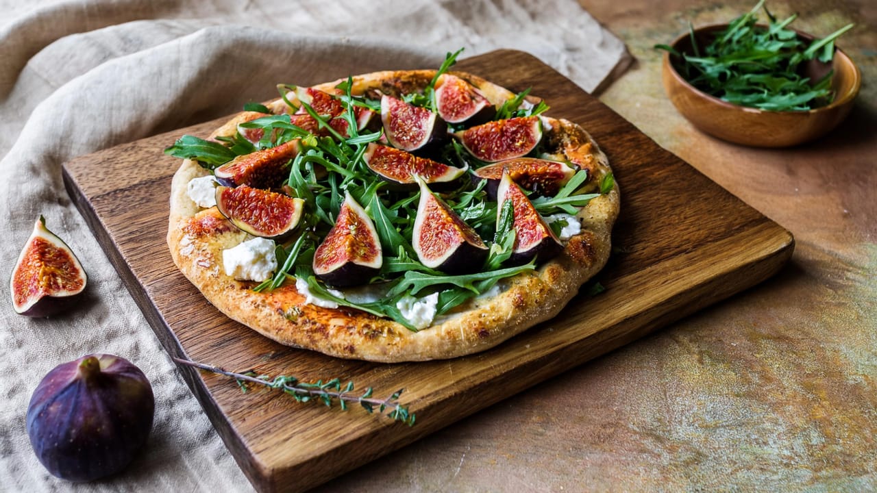 Arugula, Fig & Goat Cheese Pizza | Gourmet Pizza with Sweet, Tangy, and Creamy Flavors