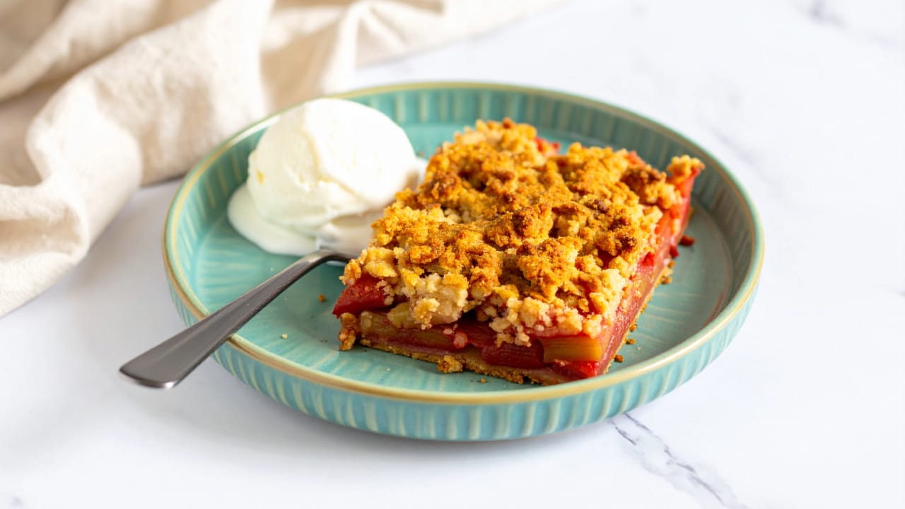 Rhubarb Crumble | Classic Dessert with Sweet, Buttery Crumble Topping