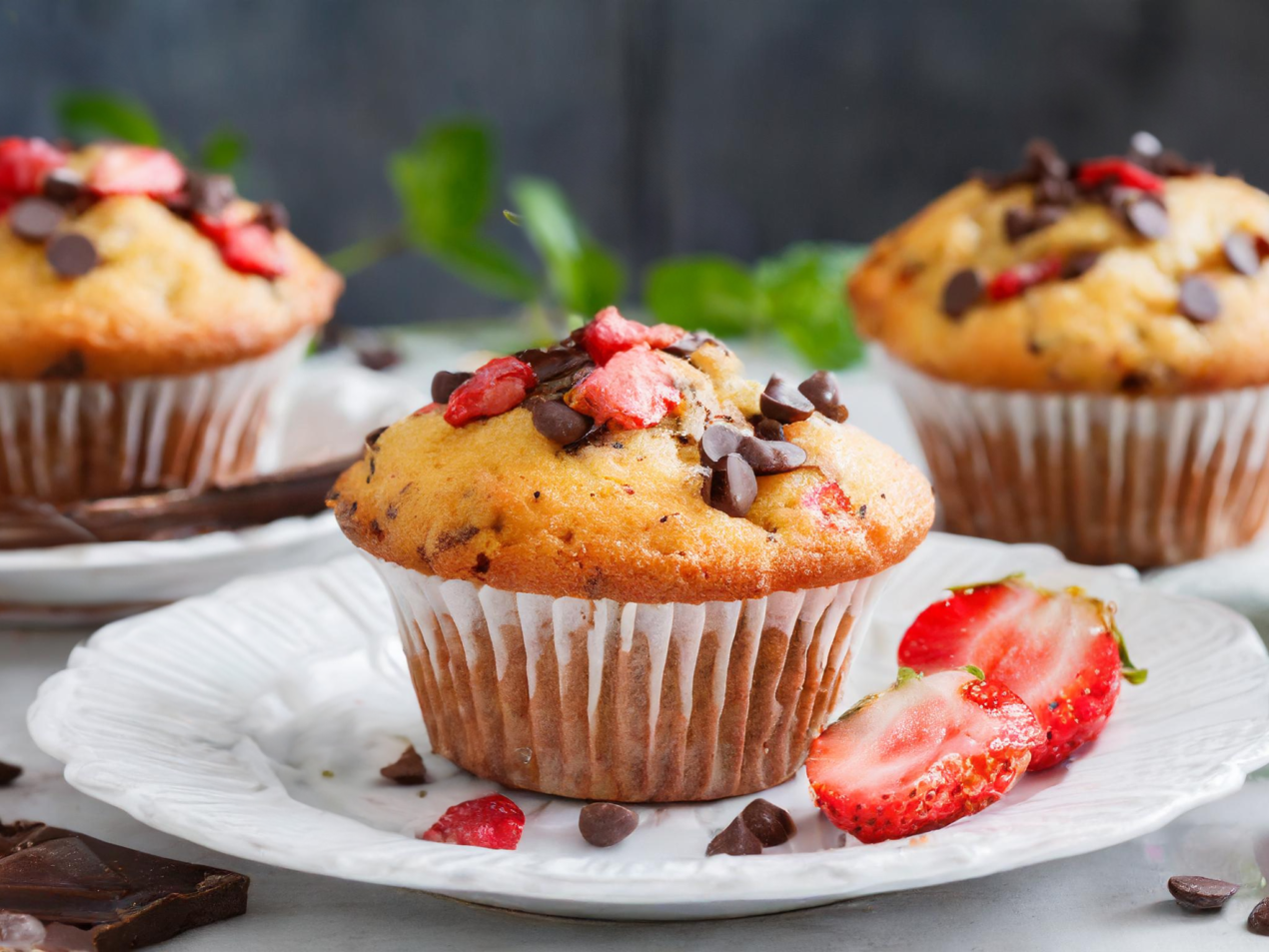 Strawberry chocolate muffins