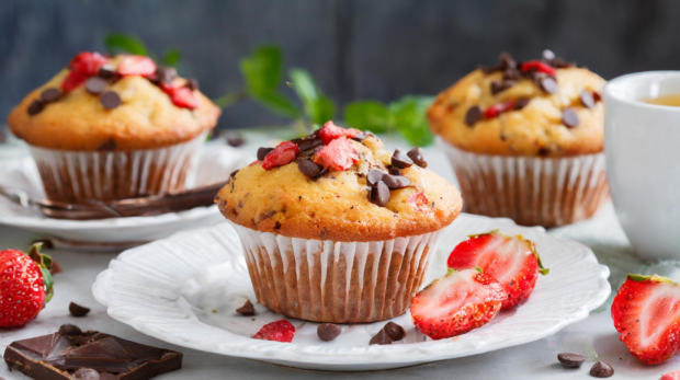Strawberry chocolate muffins