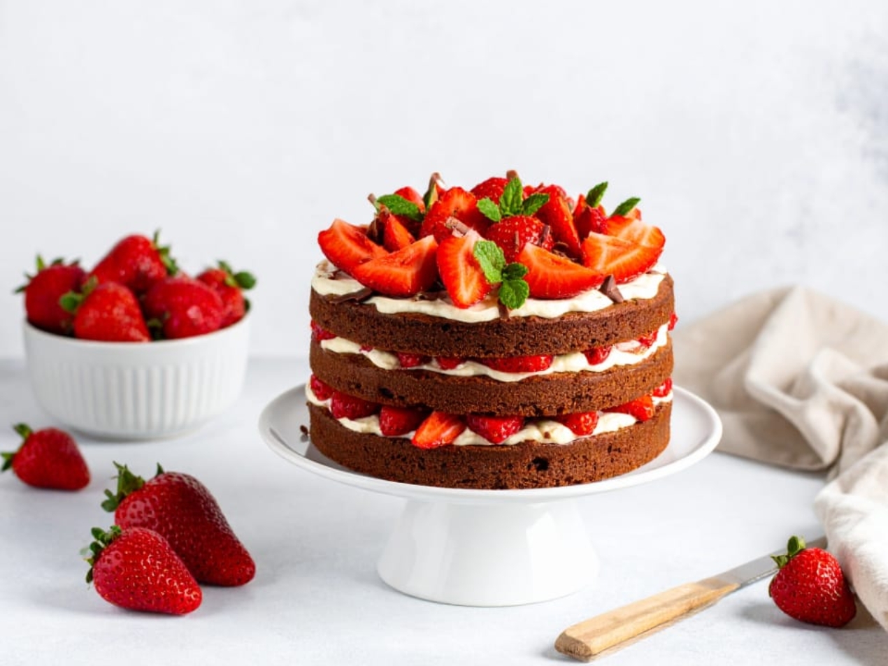 Triple Layer Strawberry Chocolate Cake 169 2