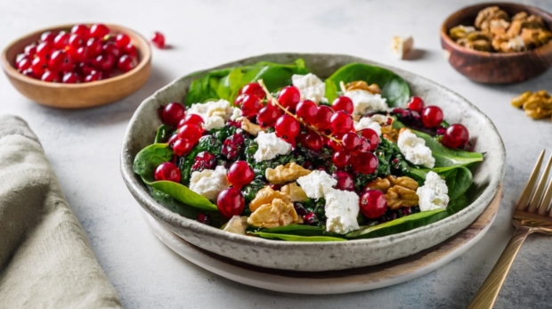 Currant and Spinach Salad with Goat Cheese 169 1