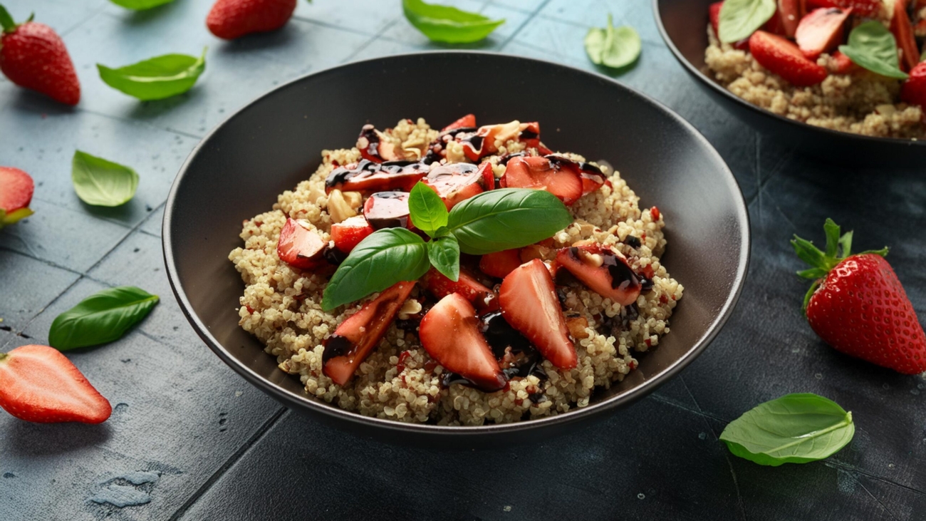 Salad-with-strawberry-Basil-Quinoa