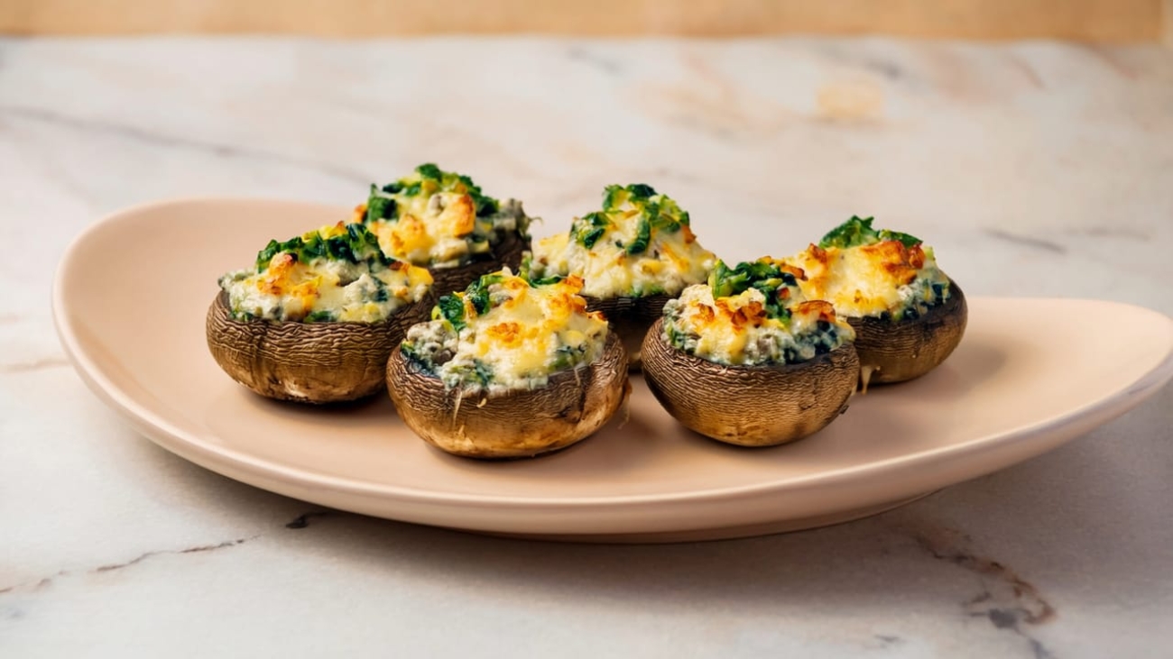 Stuffed Mushrooms with Cauliflower, Spinach, and Cheese 169 1