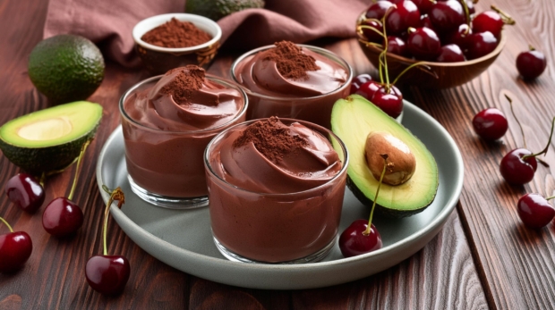 Vegan-Chocolate-Mousse-with-Cherries-and-Avocado