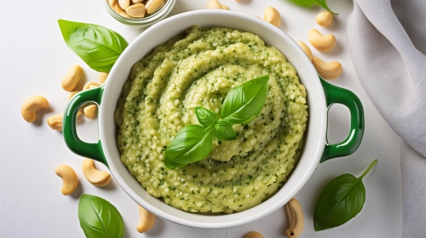 Basil Pesto Cashew Cream Burger Sauce