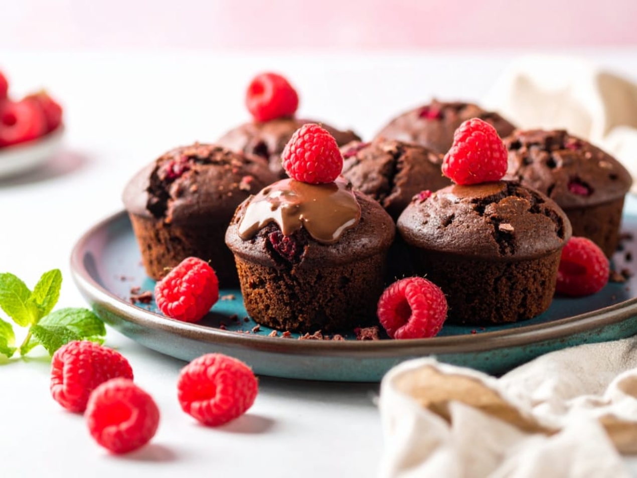 Double Chocolate Raspberry Muffins 169 1