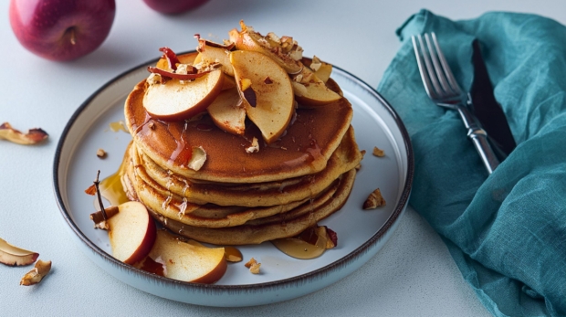 Pancakes-with-Cinnamon-Apple-Vegan