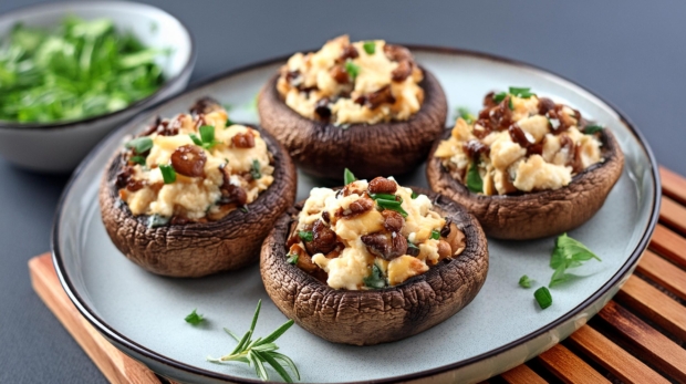 Rosemary-and-Goat-Cheese-Stuffed-Portobello-Mushrooms