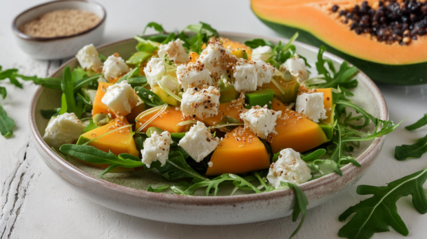 Salad-with-Melon-Feta-and-Quinoa-Vegan