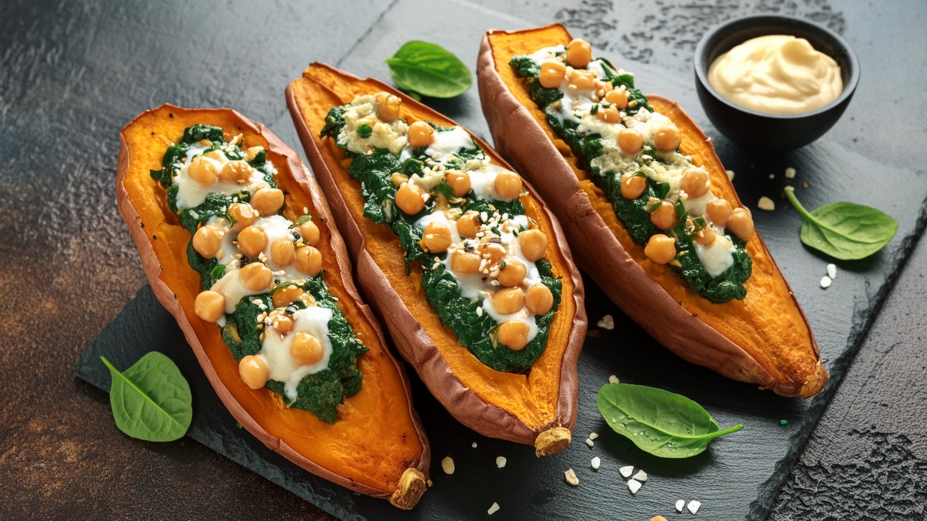 Stuffed-Sweet-Potatoes-with-Chickpea-and-Spinach