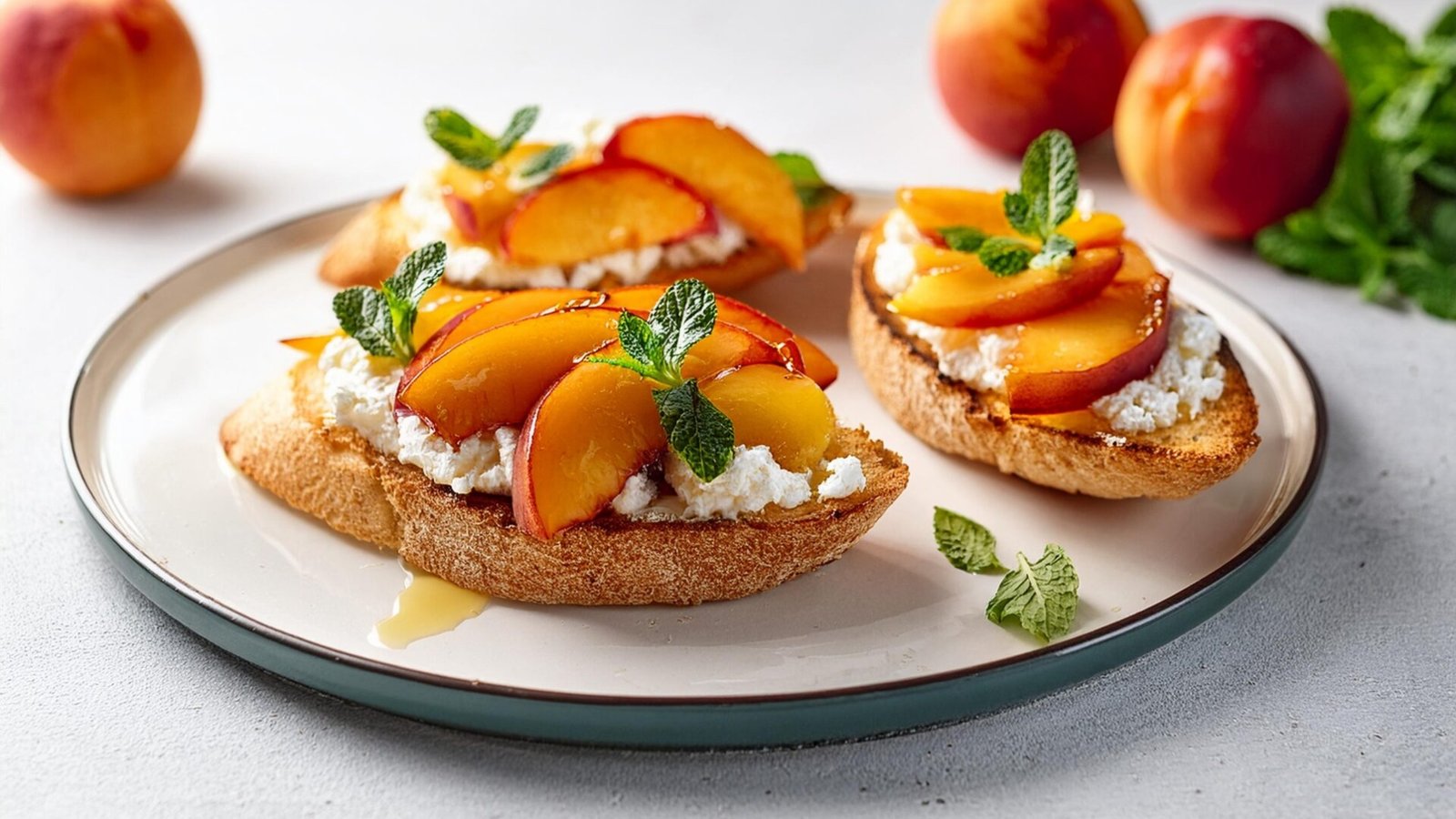 Peach Bruschetta | Perfect Summer Appetizer or Sweet Breakfast Recipe
