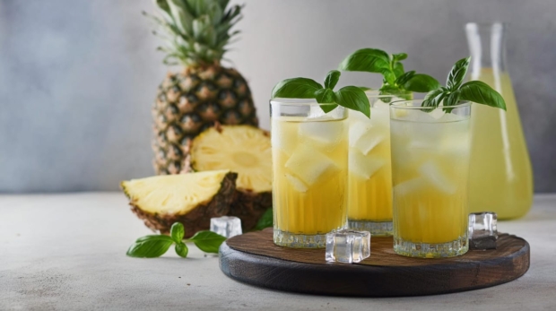Cocktail Pineapple Basil Rum Cooler 169