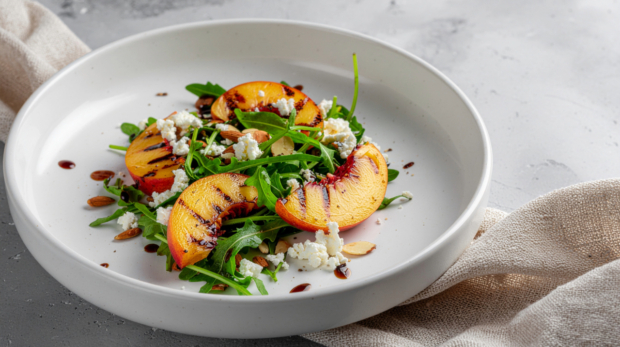 Fresh Peach Salad with Balsamic Glaze 169 2