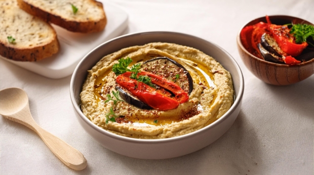 Hummus-Roasted-Aubergine-and-Red-Pepper