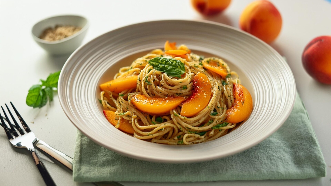 Peach-and-Walnut-Pesto-Pasta