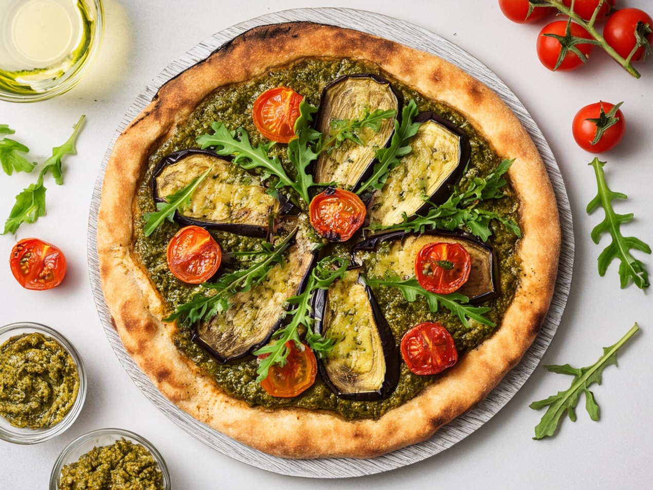 Pizza-Aubergine-Pesto