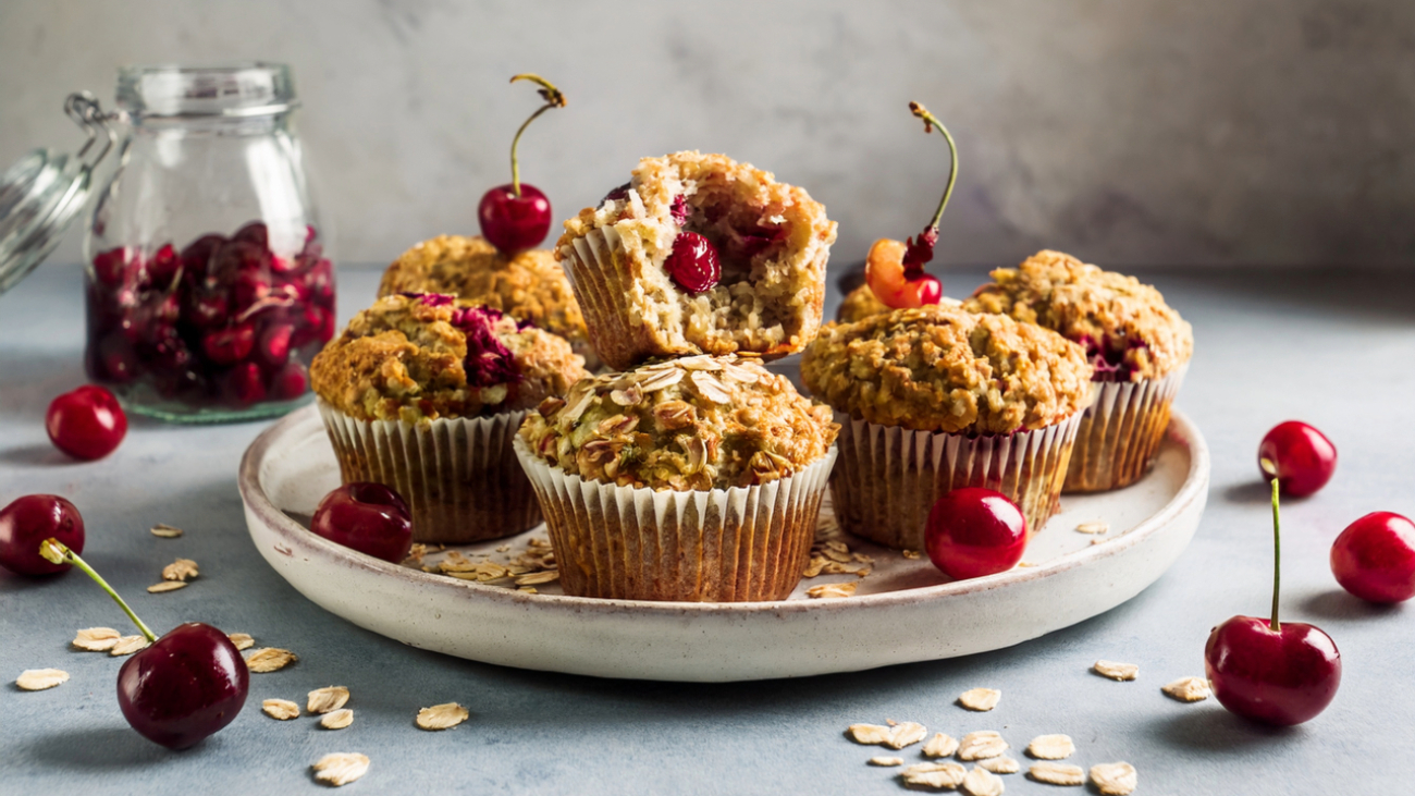 Vegan Cherry Oat Muffins 169 1