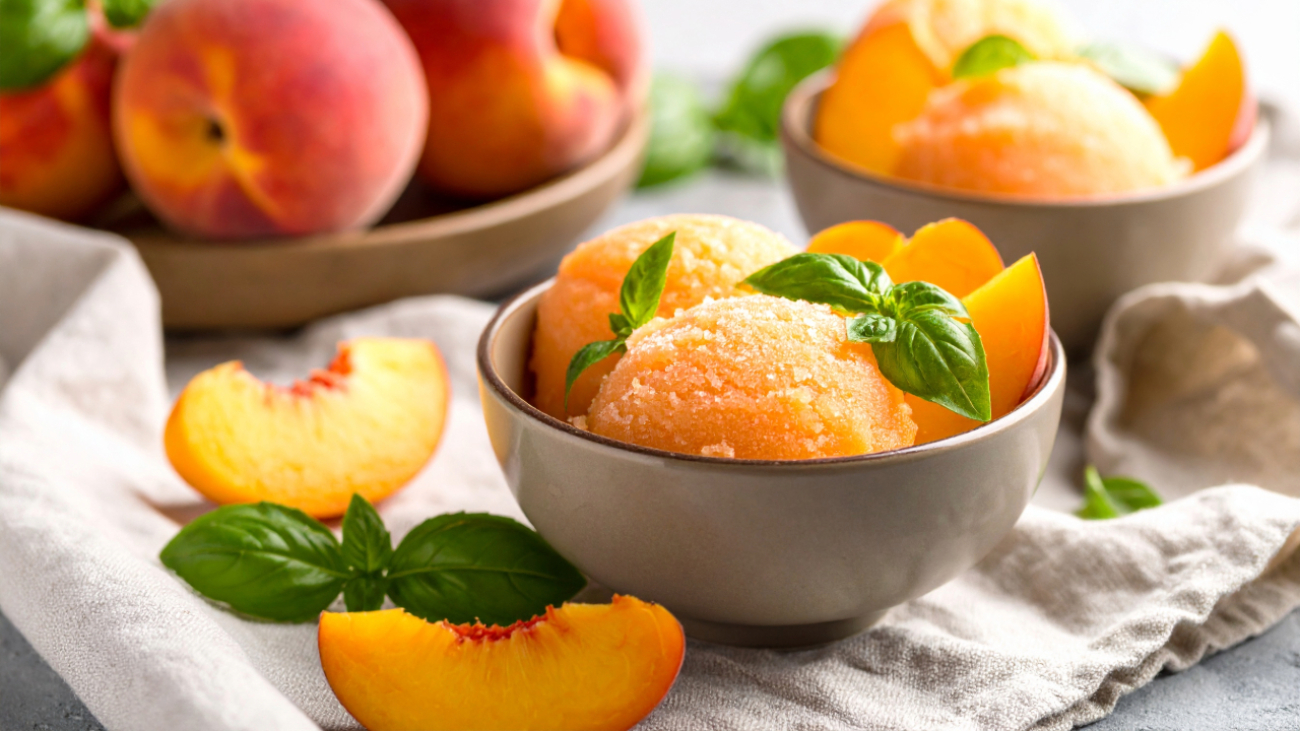 Peach Basil Sorbet 169 1