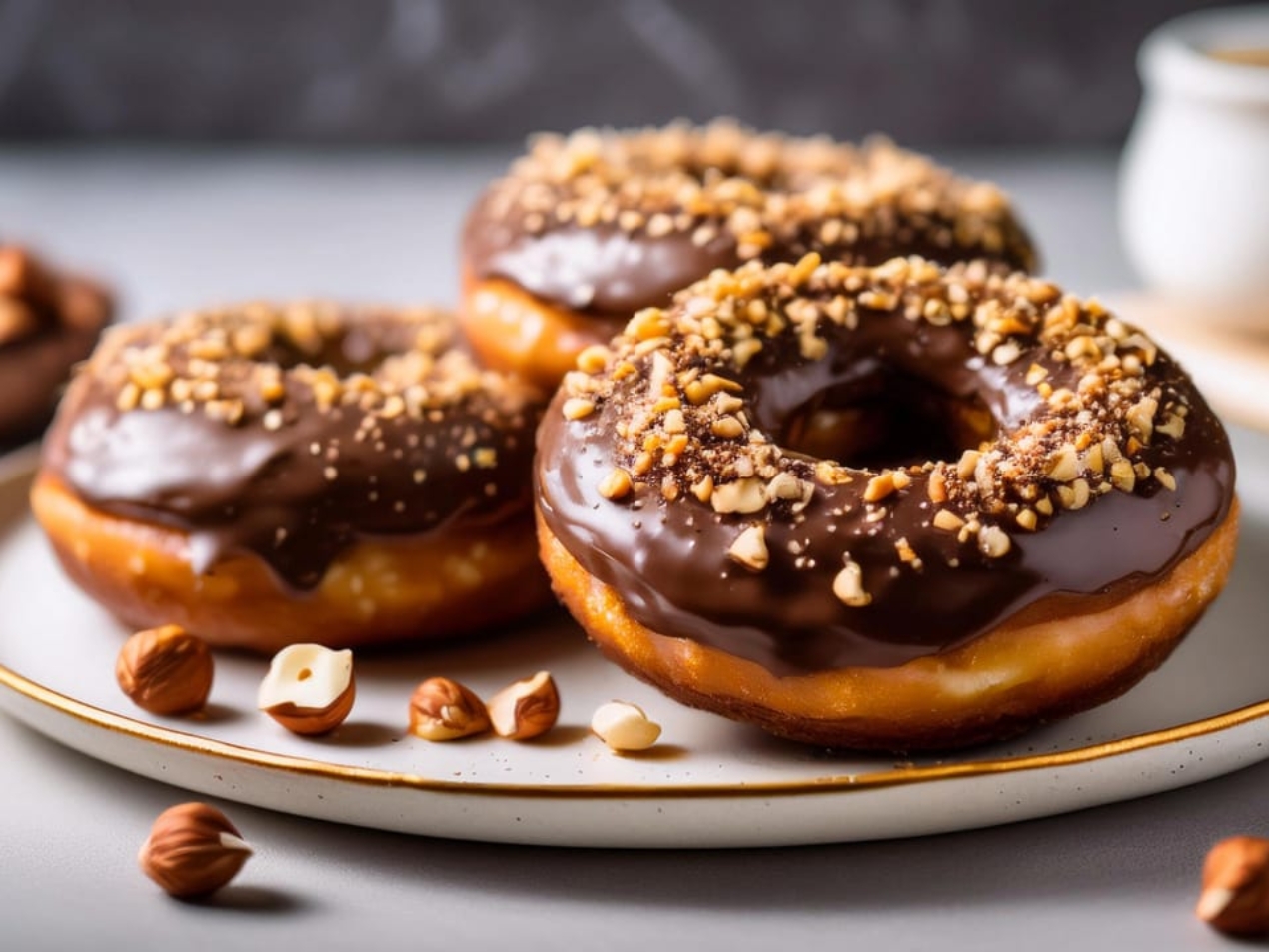 169 Vegan Chocolate Hazelnut Donuts