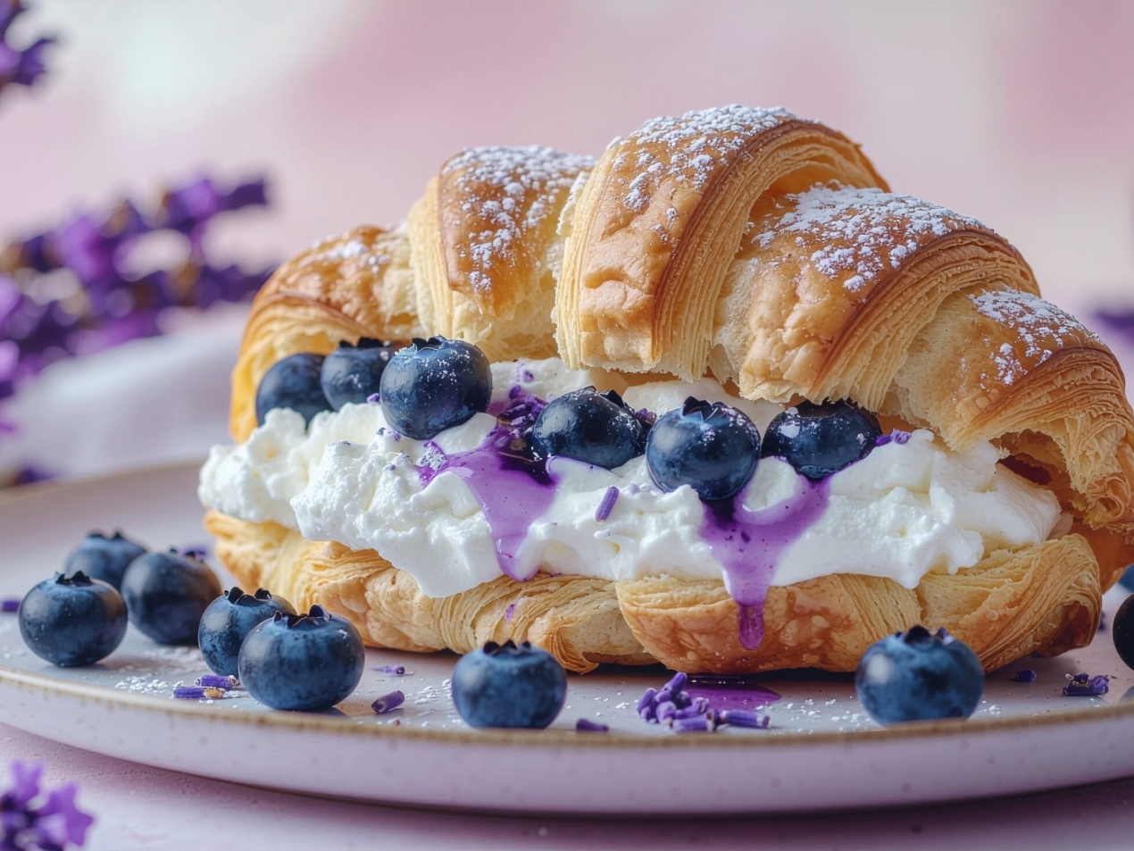 Lavender Goat Cheese & Blueberry Croissantwich 169 3
