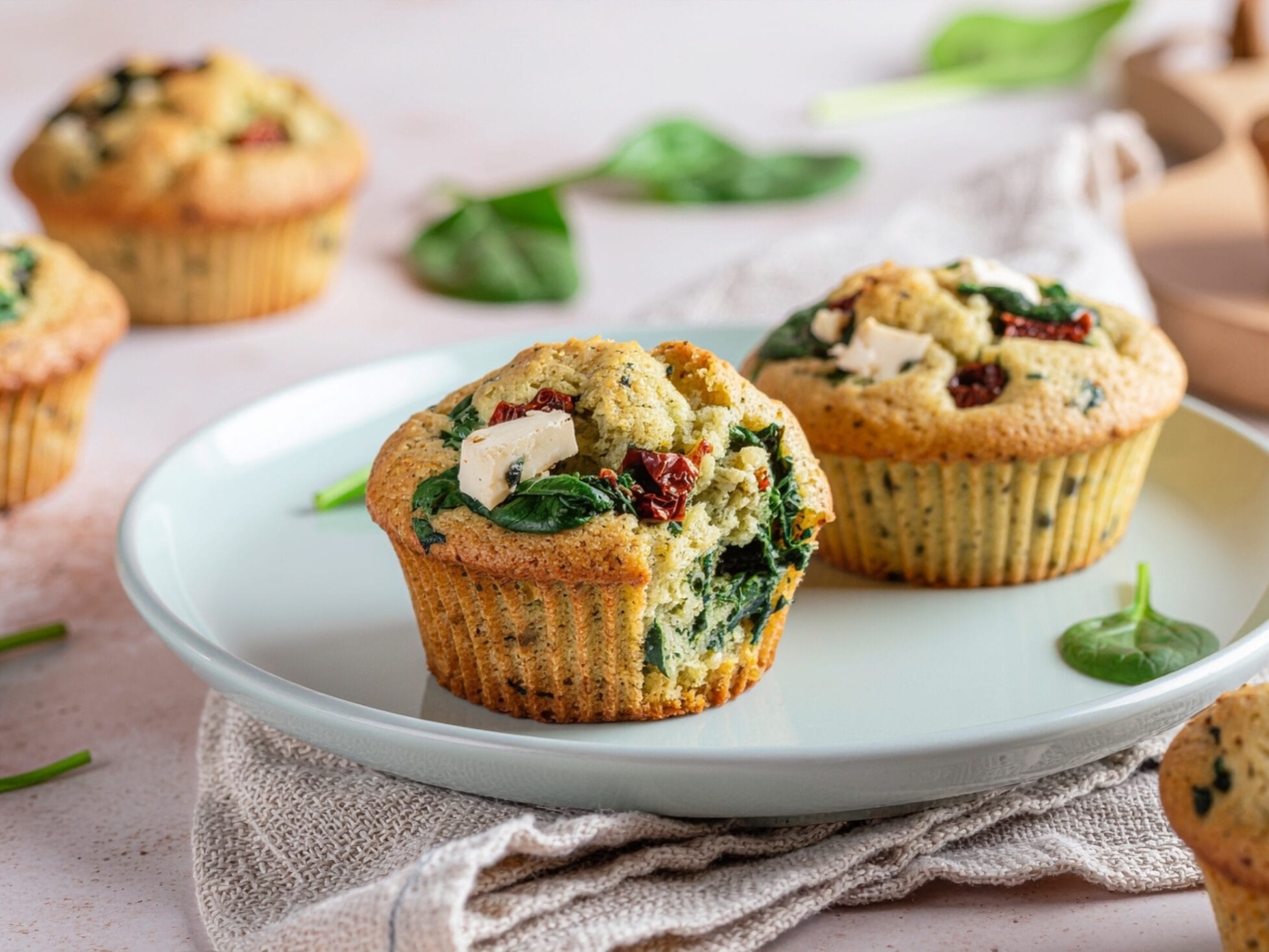 Spinach & Feta Muffins with Sun-Dried Tomatoes 169 1