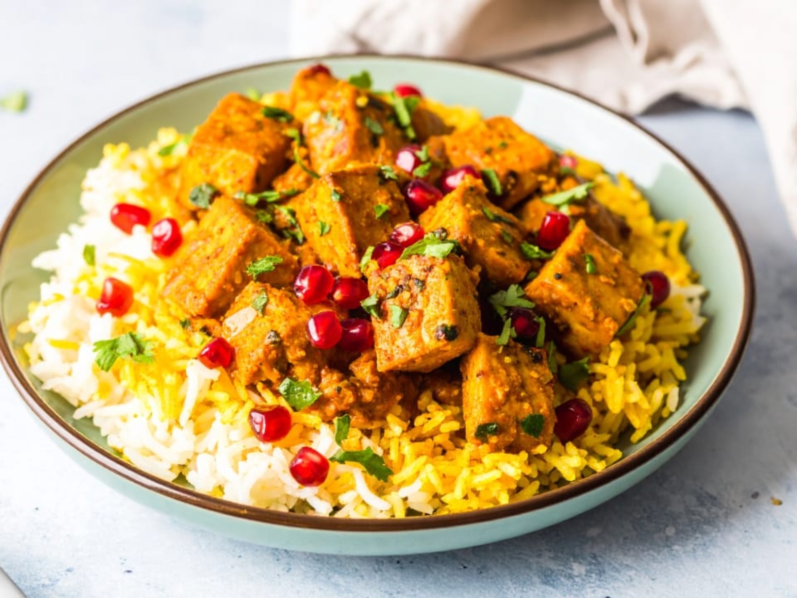 Tempeh Tikka Masala with Saffron Coconut Rice (Vegan) 169 1