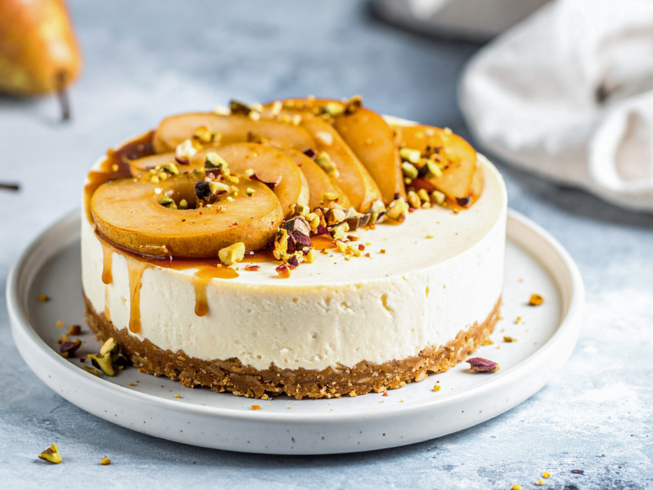 No-Bake Vegan Pear Cheesecake with Cardamom 169 4