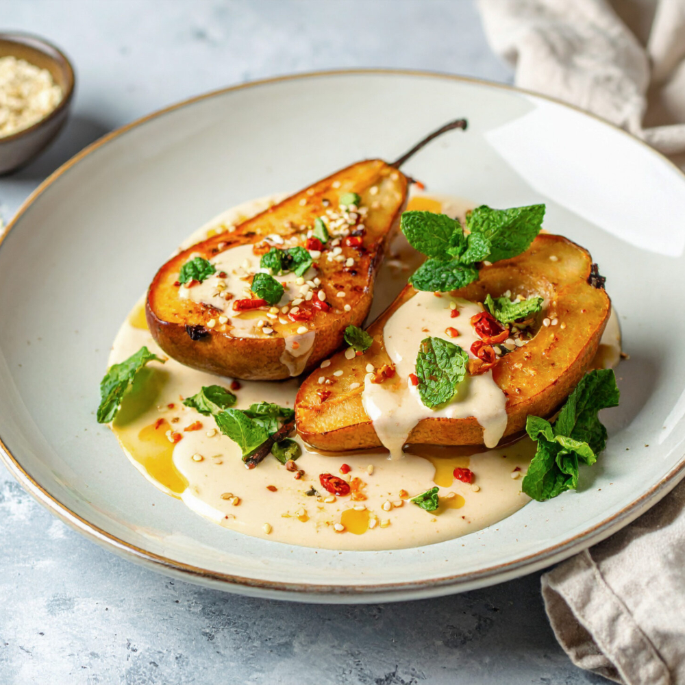 Roasted Pears with Chili-Mint 169 1