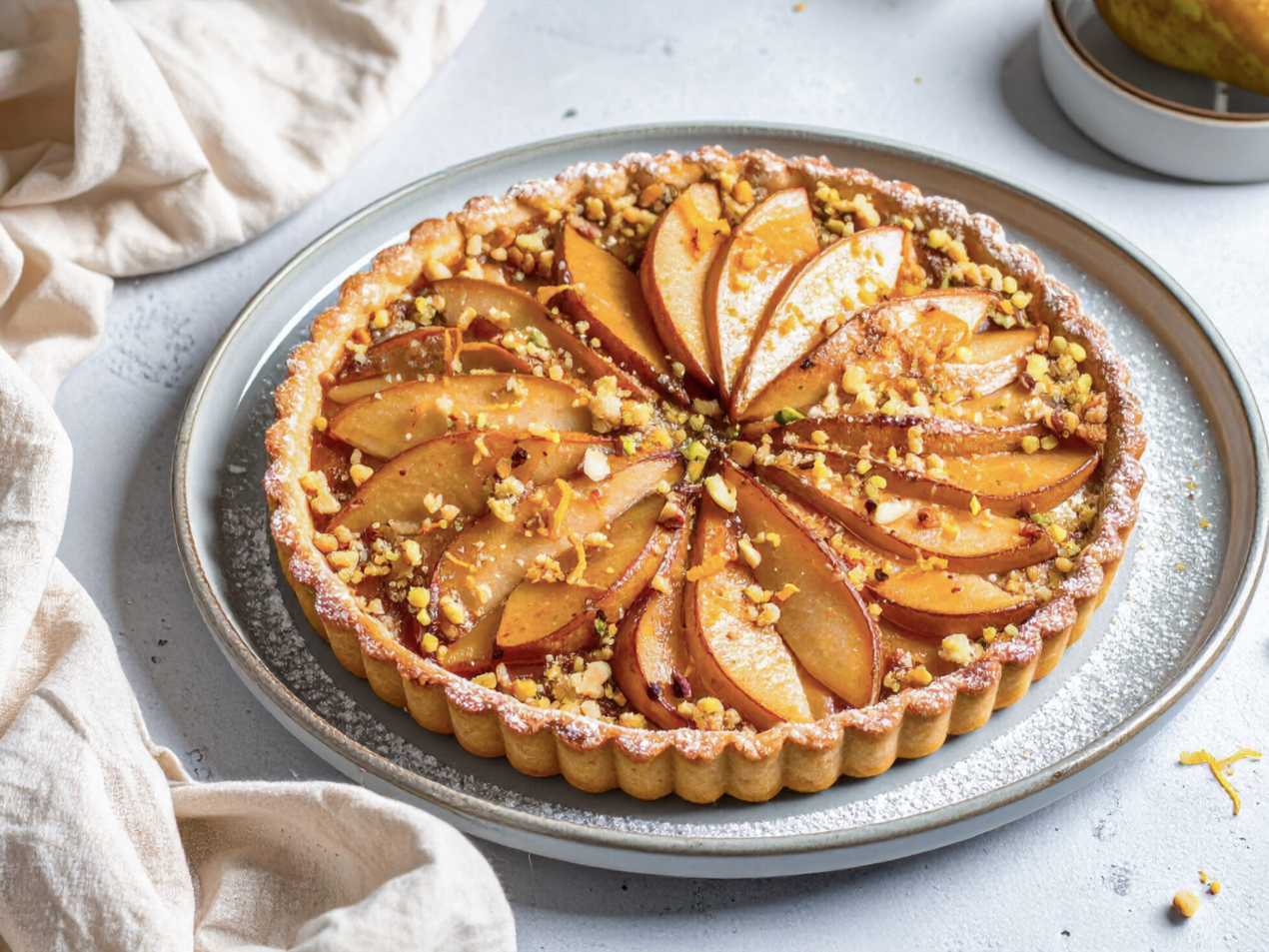 Vegan Caramelized Pear Tart with Pistachio 169 2