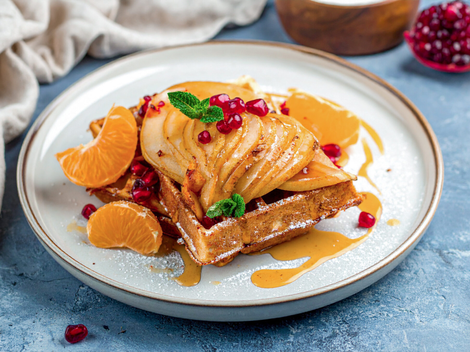Vegan Pear-Ginger Waffles with Citrus 169 4